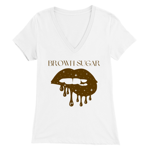 Brown Sugar Womens fitted V-Neck T-shirt